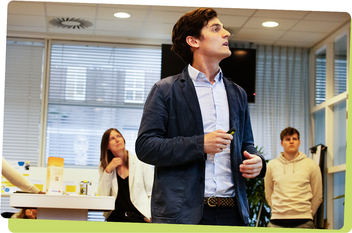 Studenten op het live-evenement